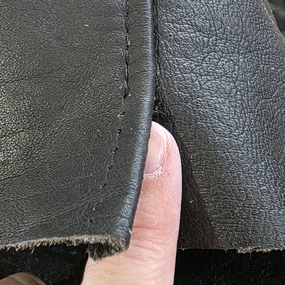 Vintage Interstate Leather Black Leather Motorcycle Biker Chaps Sz XXLARGE Flaws - Picture 8 of 13